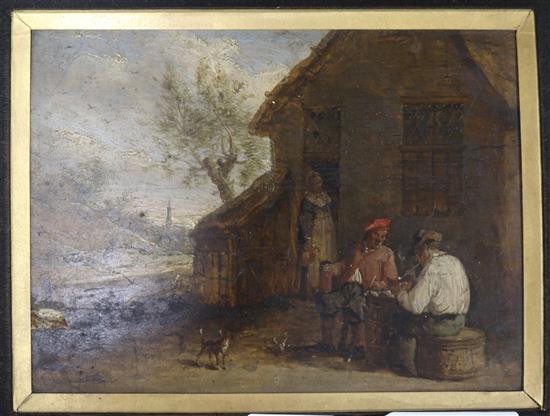 Two early 19th century oils on panel, 20 x 24cm largest